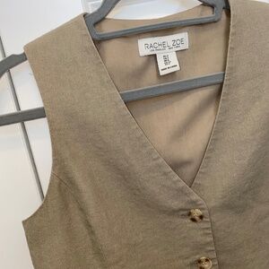LINEN BLEND BEIGE VEST